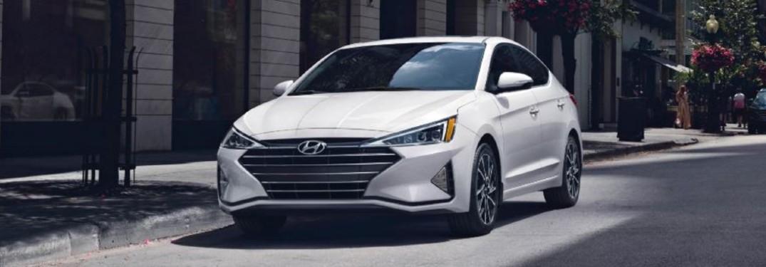 white 2020 Hyundai Elantra front view