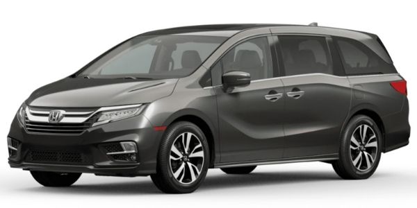 Pacific Pewter Metallic 2020 Honda Odyssey on White Background