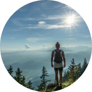 Hiker on a Mountain