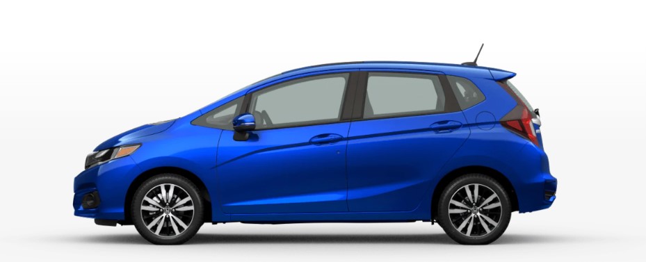 Aegean Blue Metallic 2020 Honda Fit on White Background