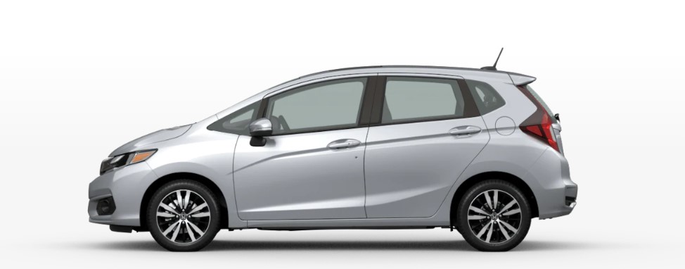 Lunar Silver Metallic 2020 Honda Fit on White Background
