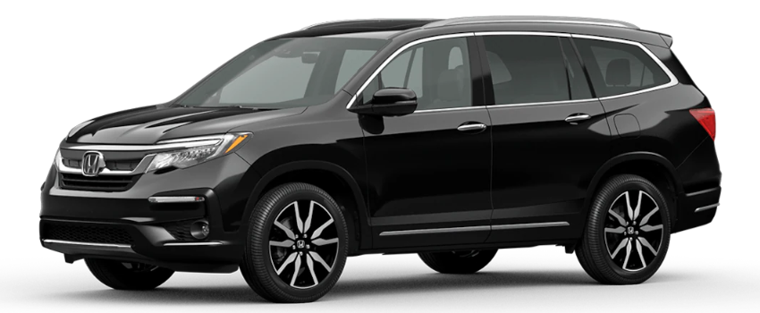 Crystal Black Pearl 2021 Honda Pilot on White Background
