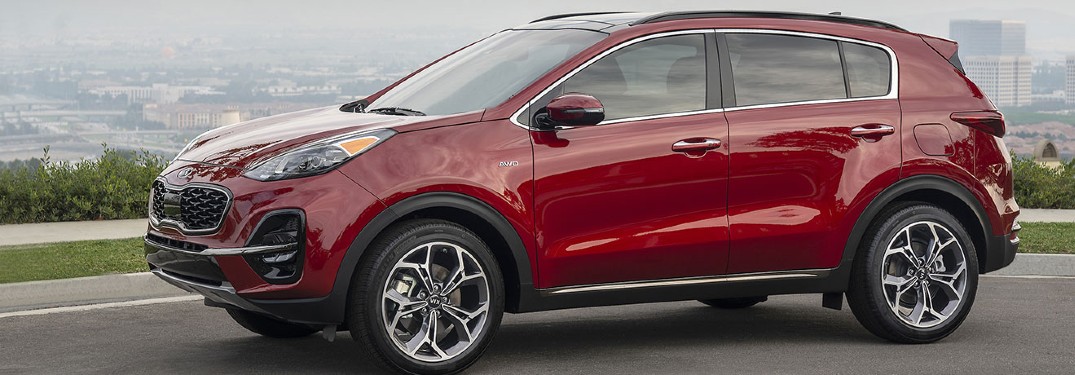red kia sportage side view
