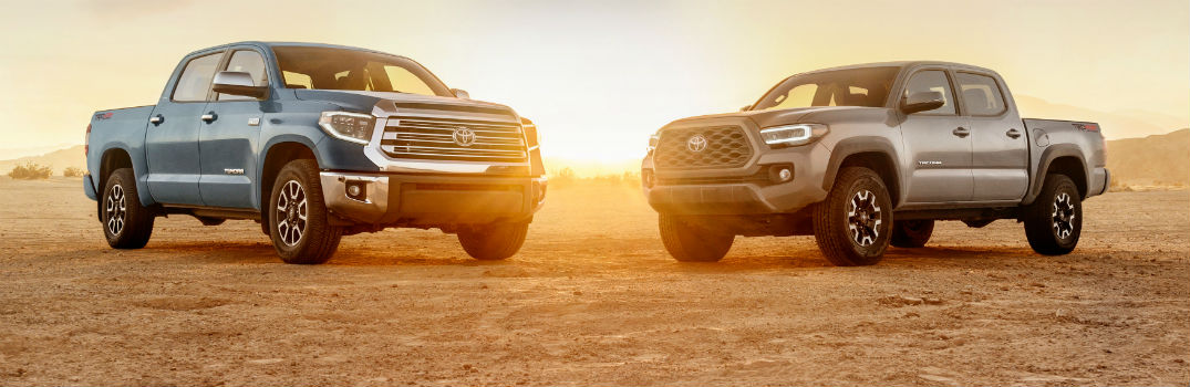 2020 Toyota Tacoma Tundra Exterior Front Angles in Desert