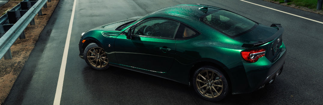 2020 Toyota 86 Hakone Edition in Hakone Green Exterior Driver Side Rear Profile