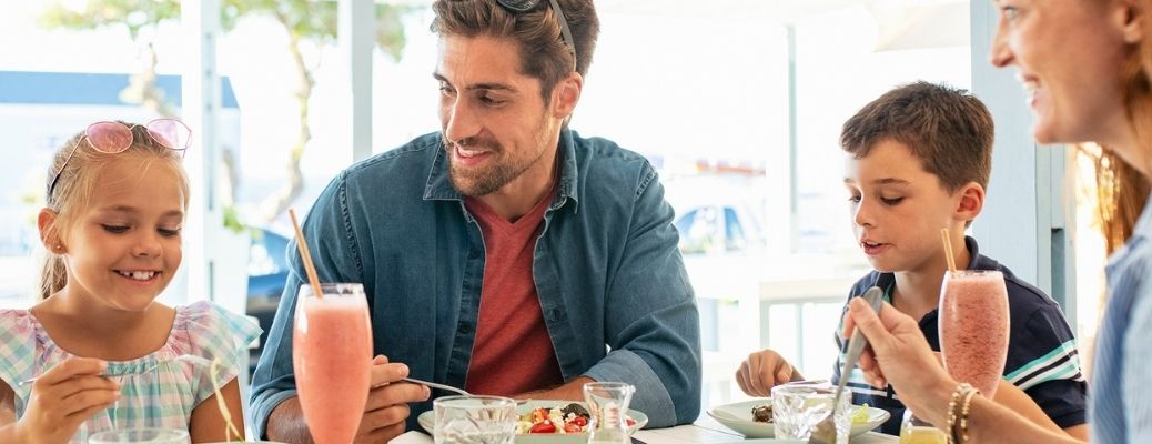 People eating at a restaurant