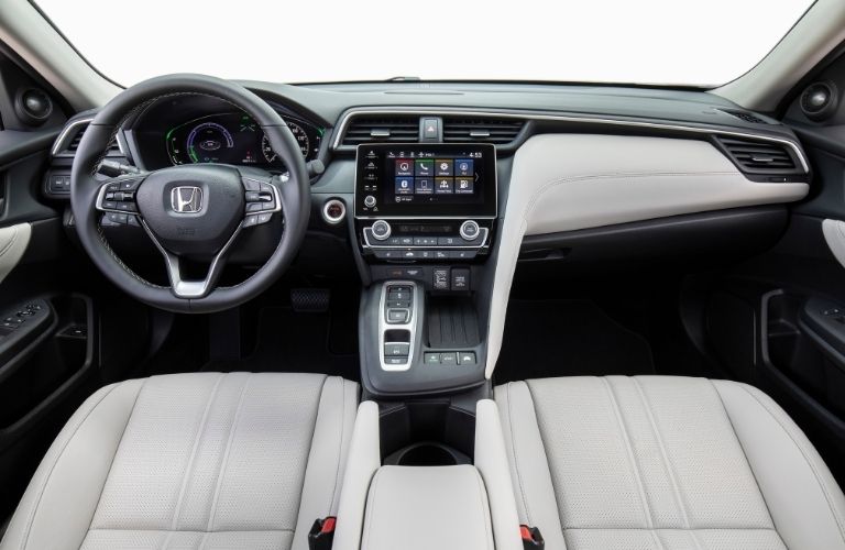 2021 Honda Insight View of Dashboard, Steering Wheel, Infotainment System, and Center Console