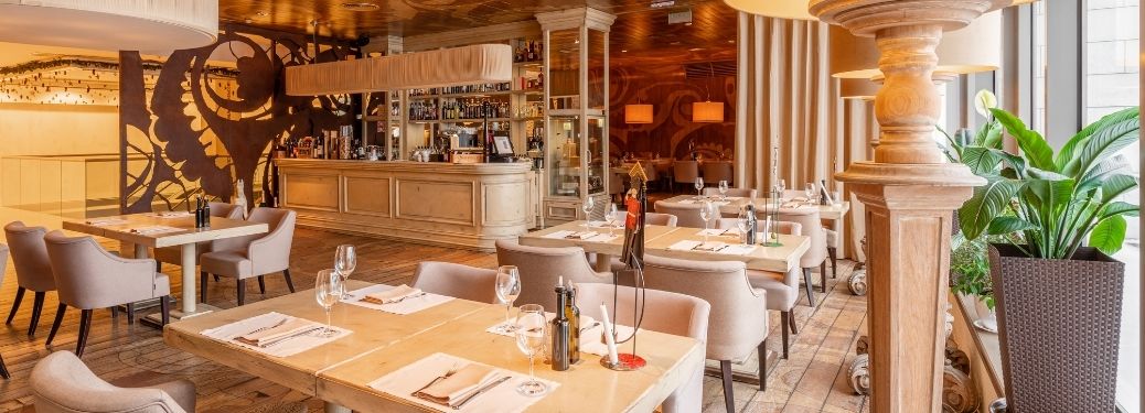 Fine dining restaurant interior view
