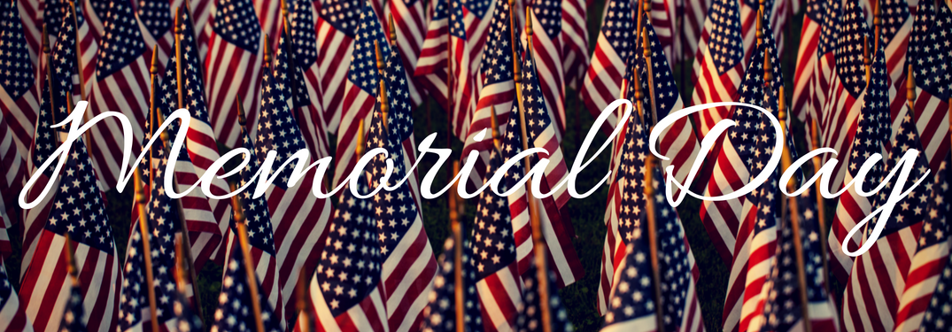 memorial day written on a background of american flags