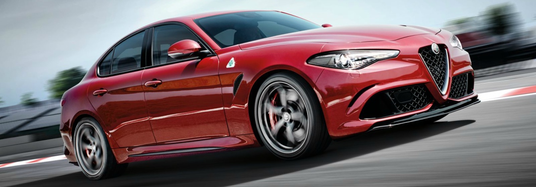 2018 Alfa Romeo Giulia Quadrifoglio red side view