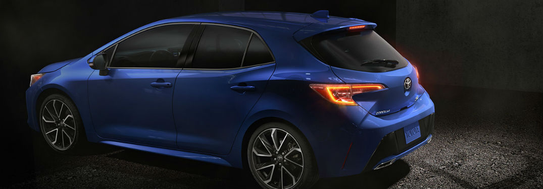 2019 Toyota Corolla hatchback exterior back fascia and drivers side