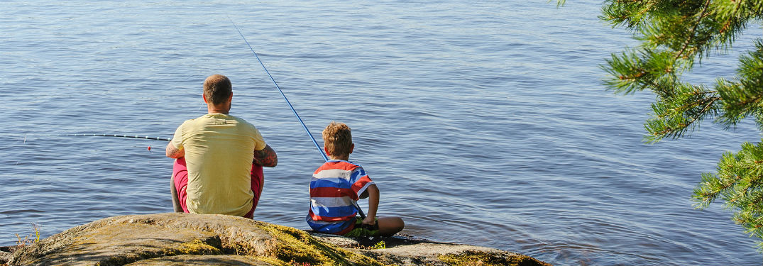 father and son fishing