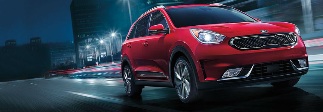 red 2018 Kia Niro driving