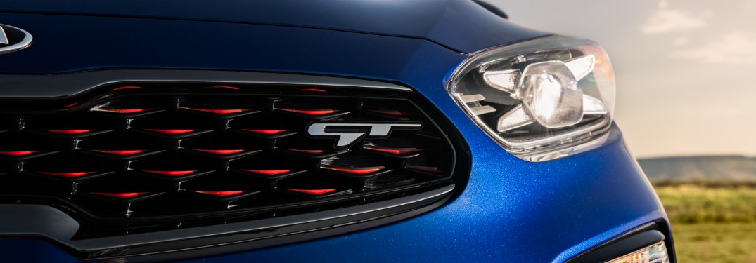 front end of a blue 2020 Kia Forte