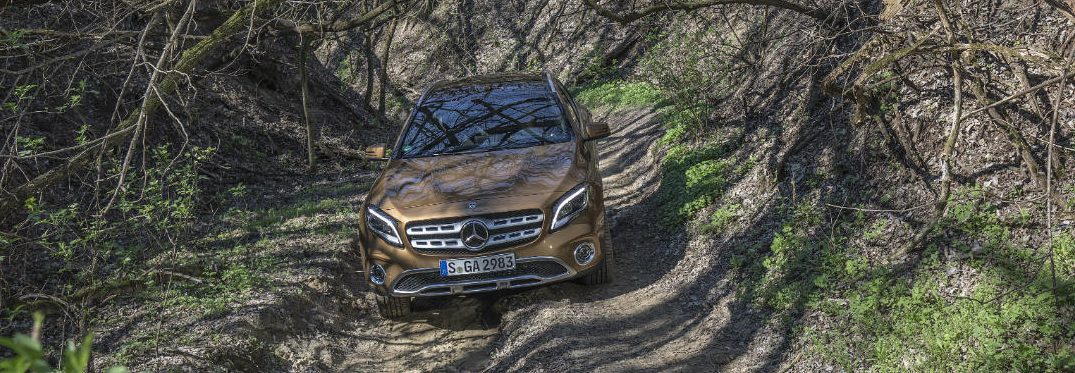 2018 Mercedes-Benz GLA driving off road in a forest