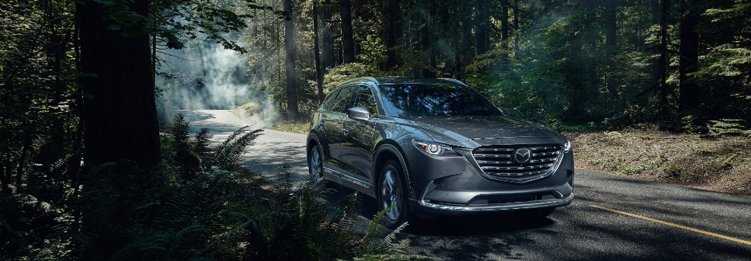 front view of a gray 2021 Mazda CX-9