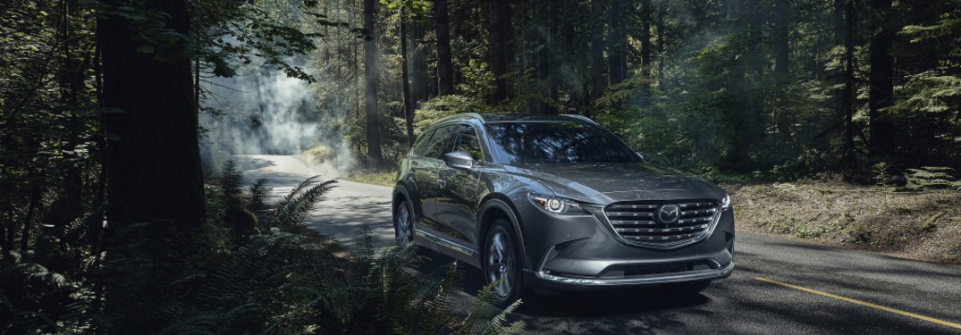 front view of a gray 2021 Mazda CX-9