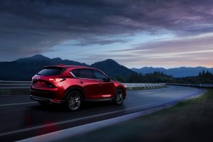 side view of a red 2021 Mazda CX-5