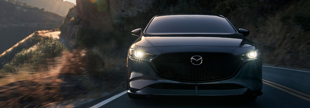 front view of a gray 2021 Mazda3