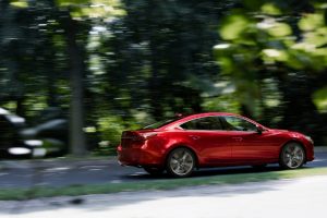 side view of a red 2021 Mazda6