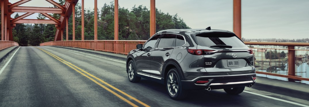 rear view of a gray 2021 Mazda CX-9