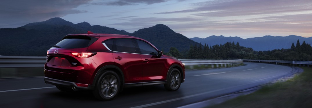 rear view of a red 2021 Mazda CX-30