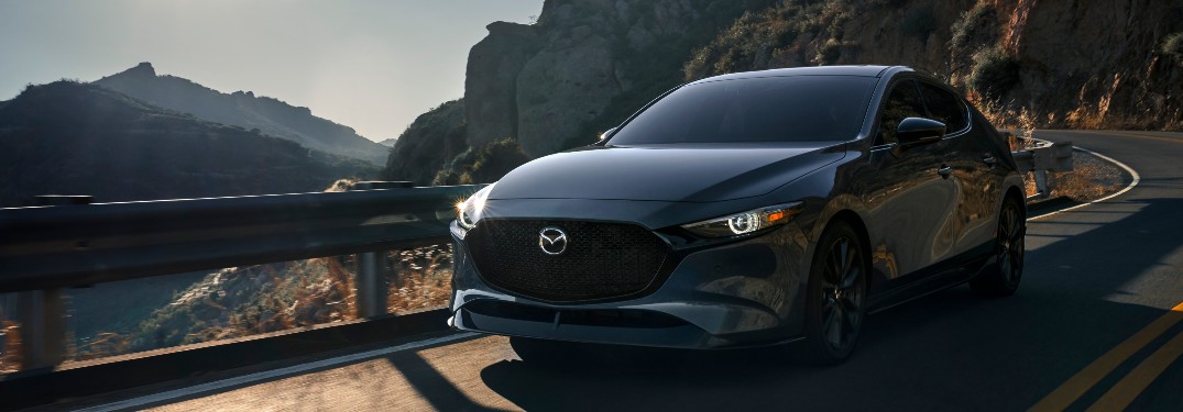 front view of a silver 2021 Mazda3