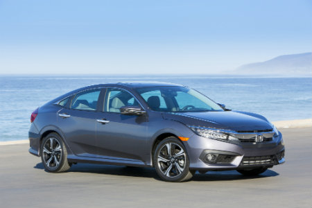 2018 Honda Civic Sedan parked by the shore