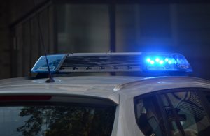 blue cop car lights