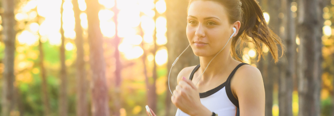 A woman jogging