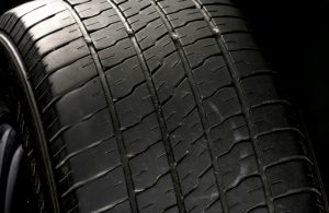 Winter tire close-up