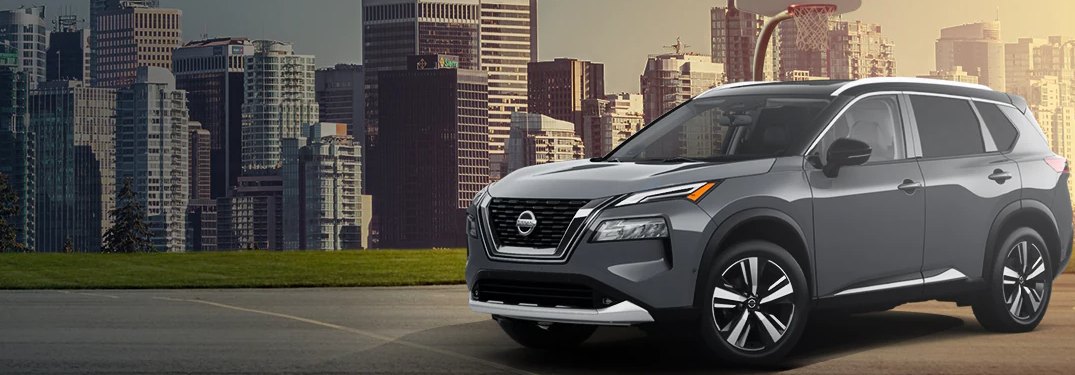 2021 Nissan Rogue parked on a basketball court