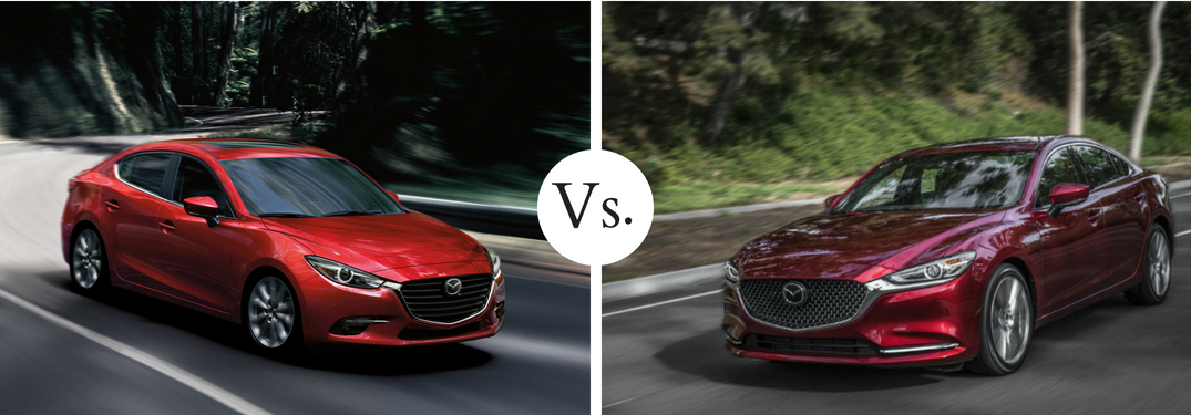 red mazda3 compared to dark red mazda6