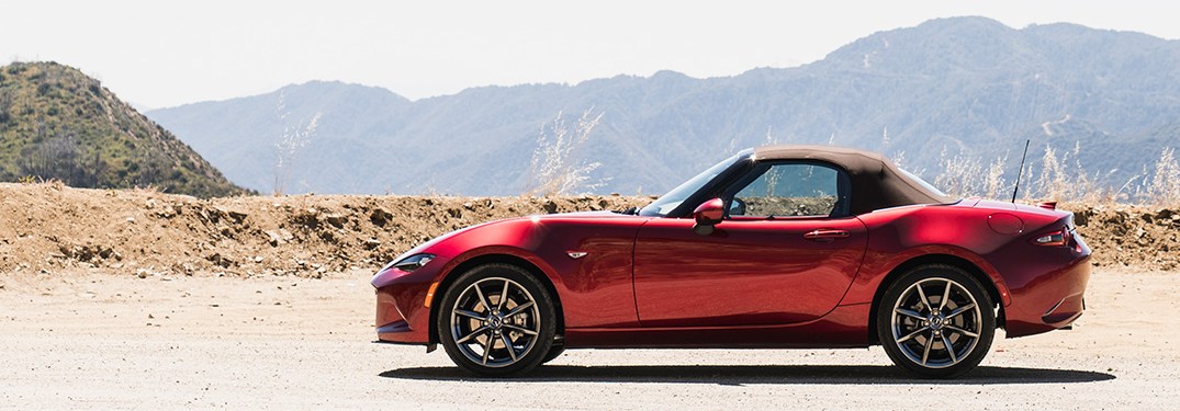 2019 Mazda MX-5 Miata parked in the desert