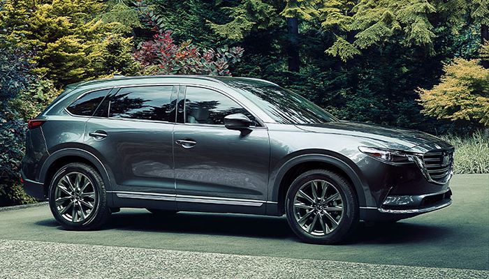 2020 Mazda CX-9 parked in a lot in the forest
