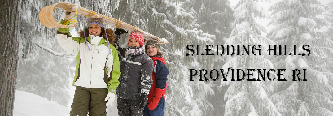 Kids holding a sled