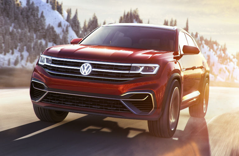 Volkswagen Atlas Cross Sport Concept front in red