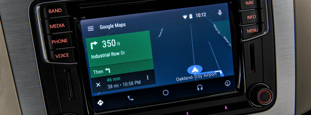 Volkswagen infotainment screen with mapping
