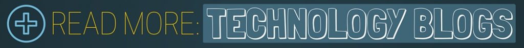 Read More Technology Blogs Title over Blue and Black Background