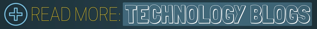 Read More Technology Blogs Title over Blue and Black Background