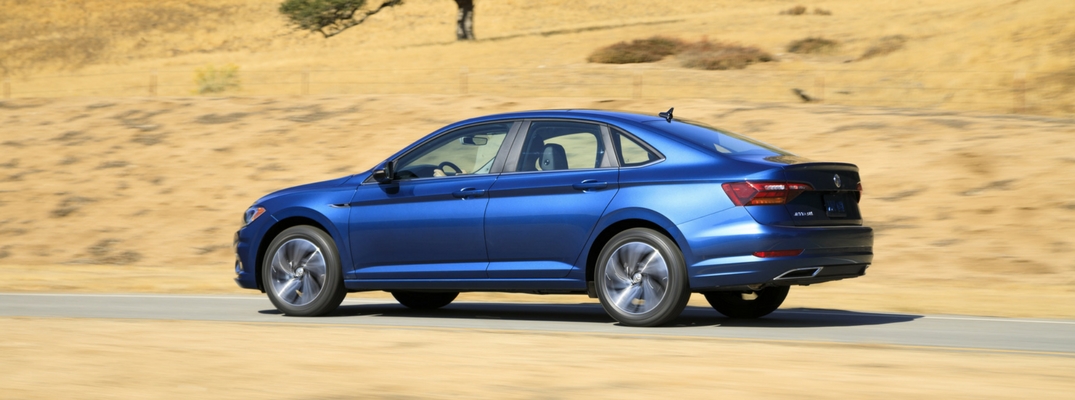 2019 VW Jetta Side View of Blue Exterior