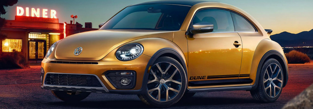 full view of yellow vw beetle