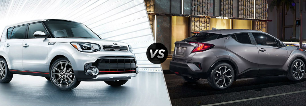 2018 Kia Soul in White vs 2018 Toyota C-HR in Gray