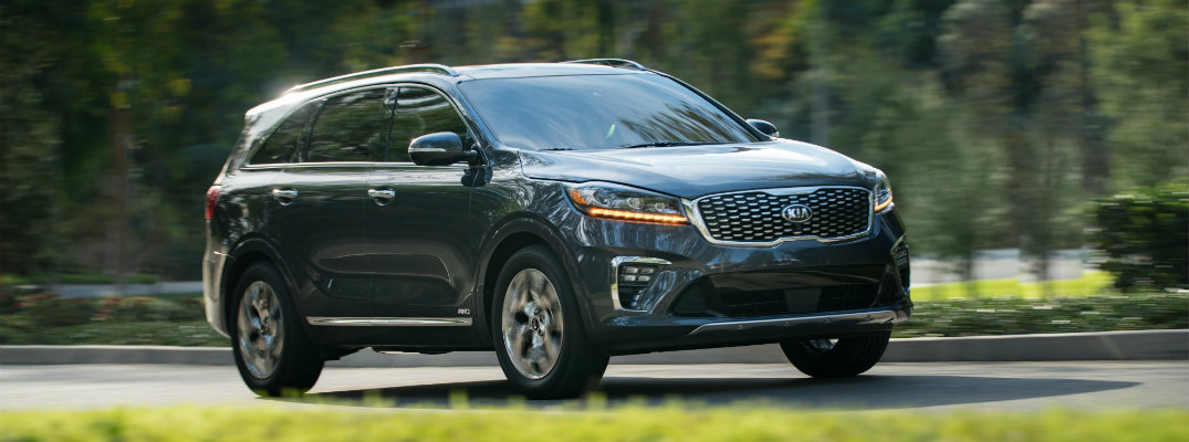2019 Kia Sorento driving down the road