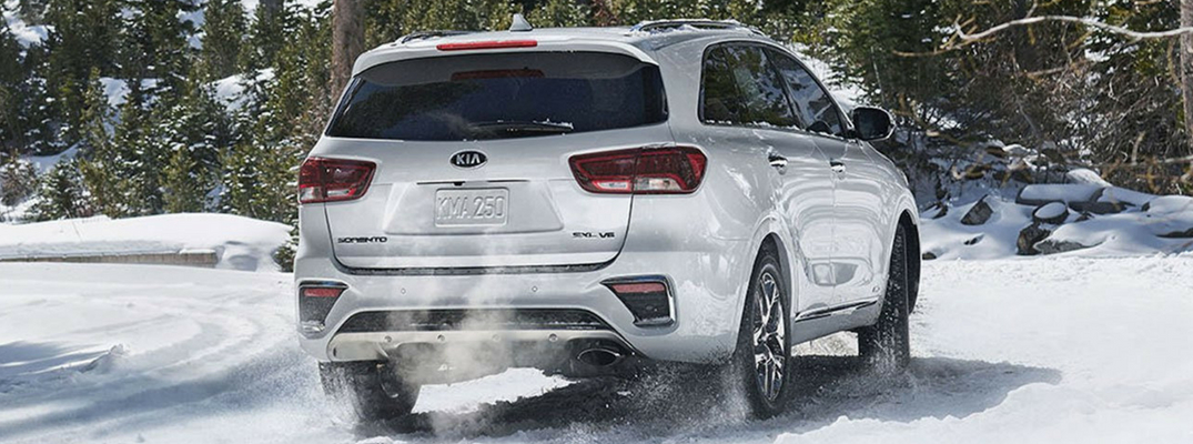 2019 Kia Sorento Rear View of White Exterior