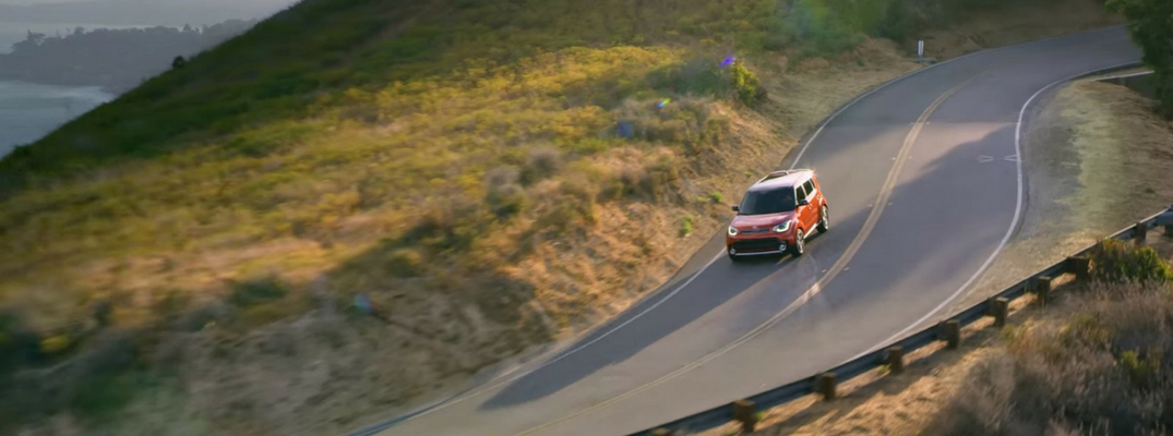 Overhead View of 2019 Kia Soul on Highway