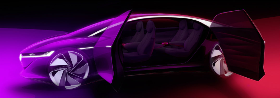 Purple red and black sketch of VW ID VIZZION
