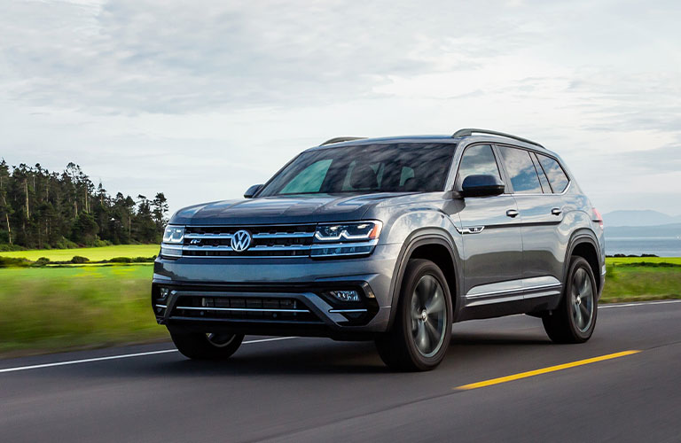 Volkswagen Atlas driving on a road