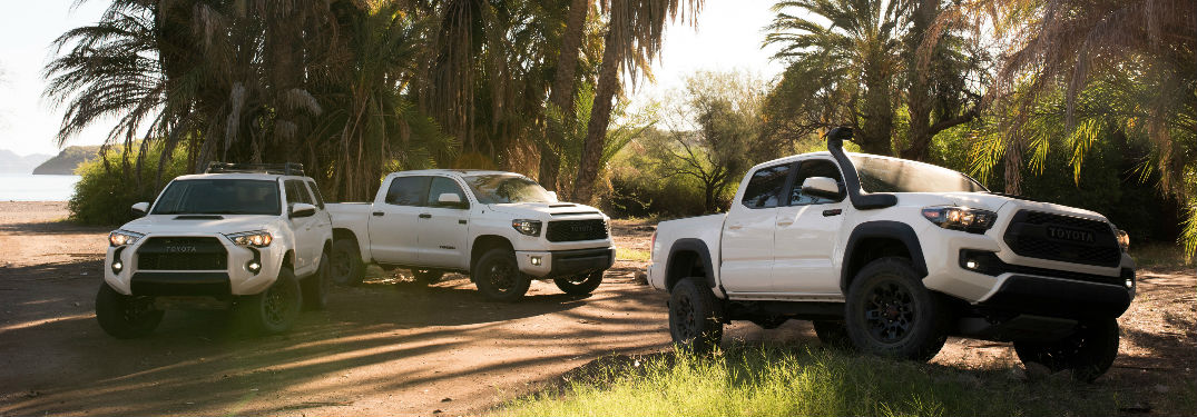 2019 Toyota 4Runner, Tundra and Tacoma TRD Pro Exterior Views in White Coloring