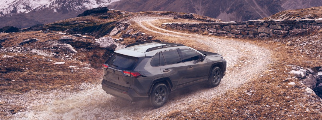 A photo of the 2020 Toyota RAV4 on a dirt road.